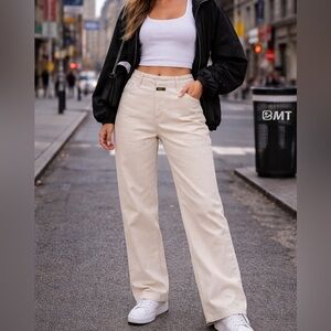 Vintage Girbaud Cream Straight Leg Pants Womens 13/14 Y2K High Rise